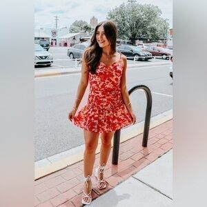 Charming oaks TCEC Poppy Fields Cowl Neck Mini Dress SIZE LARGE NWT